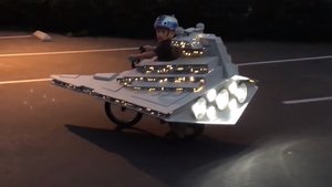 This Dad Transformed His Son's Bike into a Star Destroyer for Halloween