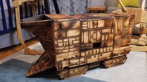This Guy Built A Jawa Sandcrawler Toy Box For His Son Using Just One Sheet Of Plywood