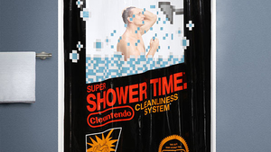 This Retro Gaming Shower Curtain Puts You in The Cartridge