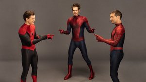 Tobey Maguire, Andrew Garfield, and Tom Holland Recreate Classic Spider-Man Pointing Meme in Photo