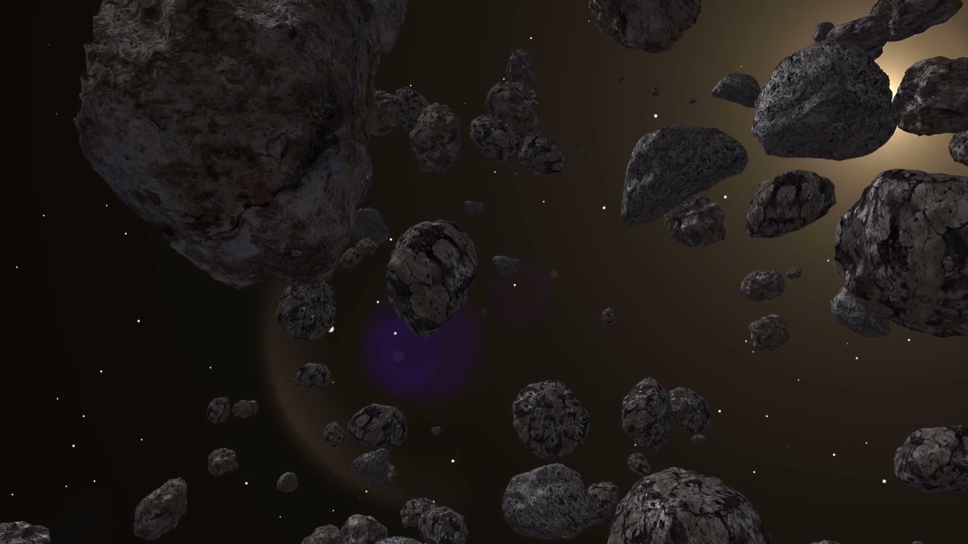 Астероид на черном фоне