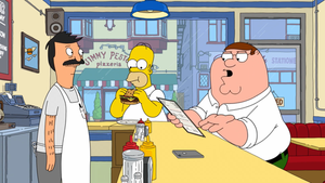 Clip From This Week's FAMILY GUY Features Crossover with Peter Griffin and Homer Simpson