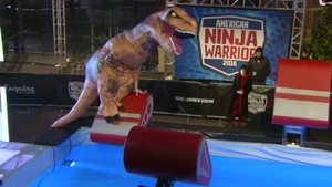 Watch a T. Rex Take on the AMERICAN NINJA WARRIOR Course