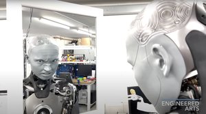 Watch an AI Humanoid Robot Show of Facial Expressions While Looking in a Mirror