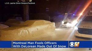 Watch: Man Fooled Police With Fake Delorean Made Out Of Snow