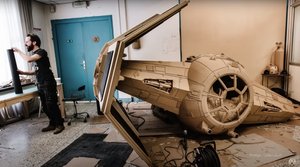 Watch STAR WARS Fan Build an Epic 1:2 Scale TIE Fighter Out of Cardboard