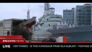 Watch: Universal Pictures Transports A T-Rex Down The Thames To Promote JURASSIC WORLD: FALLEN KINGDOM