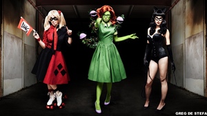 Wildly Fun Rockabilly DC Villainous Cosplay for Harley Quinn, Poison Ivy, and Catwoman